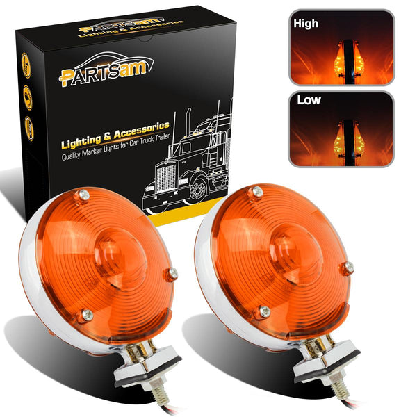 Partsam 2Pcs LED 4 Inch Round Double Face Star Led Turn Signal Lights