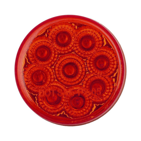 Image of Partsam 8 Pcs Red 9 LED Light Trailer 2" Round Marker Light w Reflector Sleeper Light, Faceted 2 Inch Round Led Trailer Lights, Sealed 2 Inch Round Led Marker Lights with Mini Reflectors