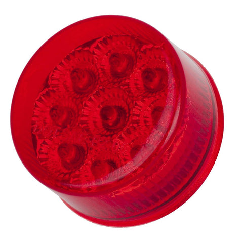 Image of Partsam 8 Pcs Red 9 LED Light Trailer 2" Round Marker Light w Reflector Sleeper Light, Faceted 2 Inch Round Led Trailer Lights, Sealed 2 Inch Round Led Marker Lights with Mini Reflectors
