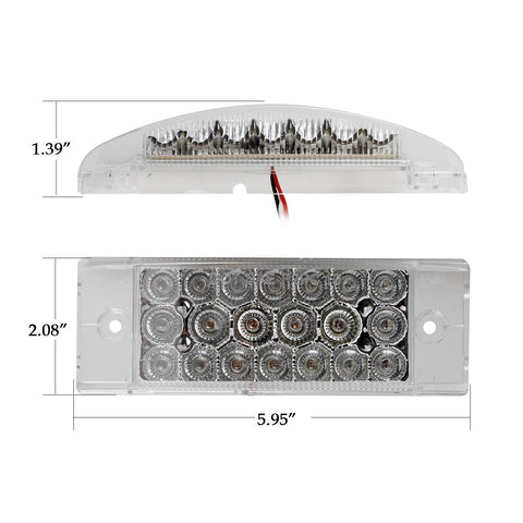 Image of Partsam 4Pcs 6" Rectangle Amber Trailer Led Side Marker Lights and Turn Signal Lights 20 Diodes w/Reflectors Clear Lens Waterproof Sealed 12V Truck Trailer Rectangular Led Marker Lights Surface Mount