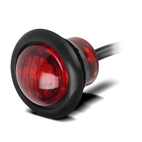 Image of Partsam (10) LED Light Red 3/4 inch Clearance Marker Trailer Bullet Grommet Lights, 3/4 led dual function marker lights, 3 LED Mini Auxiliary Stop Turn Tail Brake Light, 3/4 led marker lights 3 wire