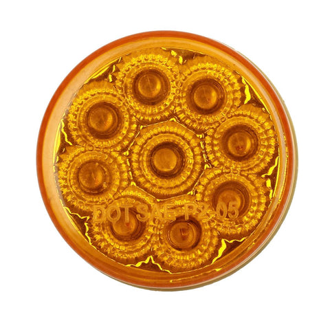 Image of Partsam 20Pcs 2 inch Inch Round Trailer Led Side Marker and Clearance Lights Amber 9 Diodes with Reflectors for Semi Trailer Trucks, 2 Round Led Marker Lights, 2 inch Round Led Lights for Trucks