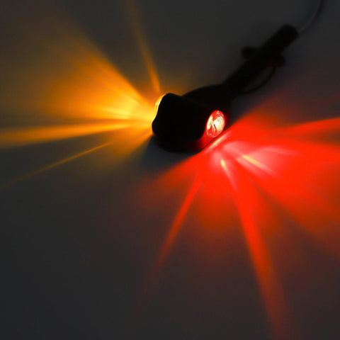 Image of Partsam RED Amber LED Trailer Fender Bullet 3/4 inch Led Clearance Marker Light Front Rear - Clear Set, Trailer Fender Lights, Trailer Fender clearance lights Assembly with Bracket Trailers over 80 inch Wide