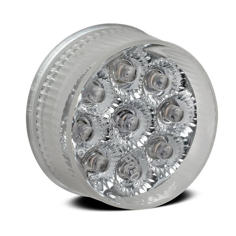 Image of Partsam 12Pcs 2 inch Round Trailer Led Side Marker and Clearance Lights 9 Diodes with Reflectors Clear Lens Sealed Faceted 2 Inch Round LED Trailer Truck Led Marker Light Lamps Waterproof (6Amber + 6Red)