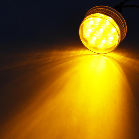 Image of Partsam 12Pcs 2 inch Round Trailer Led Side Marker and Clearance Lights 9 Diodes with Reflectors Clear Lens Sealed Faceted 2 Inch Round LED Trailer Truck Led Marker Light Lamps Waterproof (6Amber + 6Red)