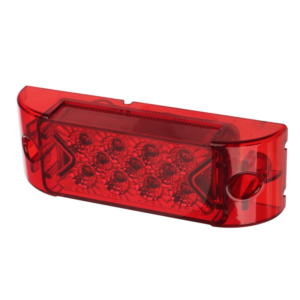 Partsam 2x Red 6 inch x 2 inch Sealed Rectangular Rectangle Clearance Marker Lamp 13LED Truck Trailer Light