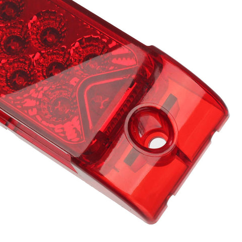 Image of Partsam 2x Red 6 inch x 2 inch Sealed Rectangular Rectangle Clearance Marker Lamp 13LED Truck Trailer Light