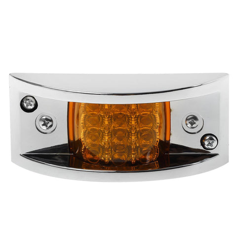 Image of Partsam 4x Sealed Chrome Armored LED Trailer Clearance and Side Marker Light 12LED Amber