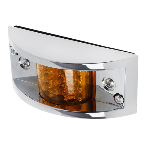 Image of Partsam 4x Sealed Chrome Armored LED Trailer Clearance and Side Marker Light 12LED Amber