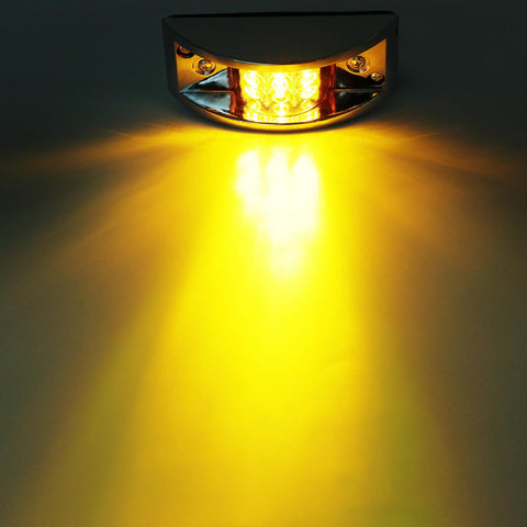 Image of Partsam 6x 4-4/5 inch Rectangular Chrome Armored Clearance & Side Marker Light 12 LED Amber