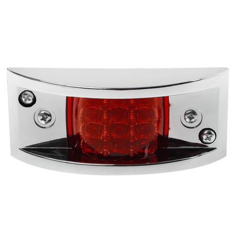 Image of Partsam 4x Red Sealed Chrome Armored LED Trailer Clearance and Side Marker Light 12 LED