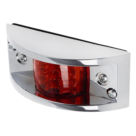 Image of Partsam 4x Red Sealed Chrome Armored LED Trailer Clearance and Side Marker Light 12 LED