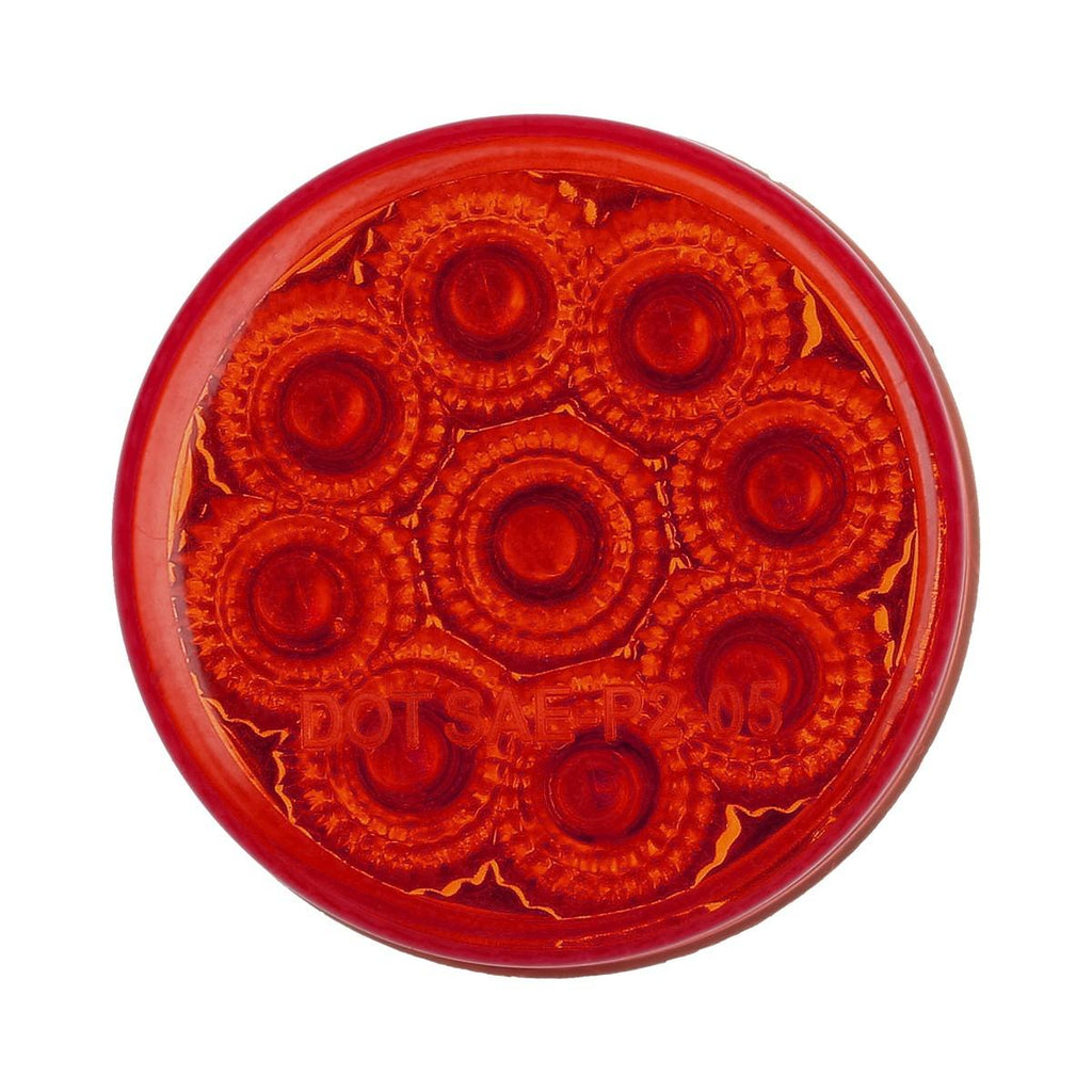Partsam 10Pcs 2 Inch Round Led Marker Lights Red 9 Diodes w Reflectors Truck Trailer Marker Clearance Lights Sealed Waterproof 12V, 2 Inch Round Led Marker Lights, 2 Inch Round Led Trailer Lights
