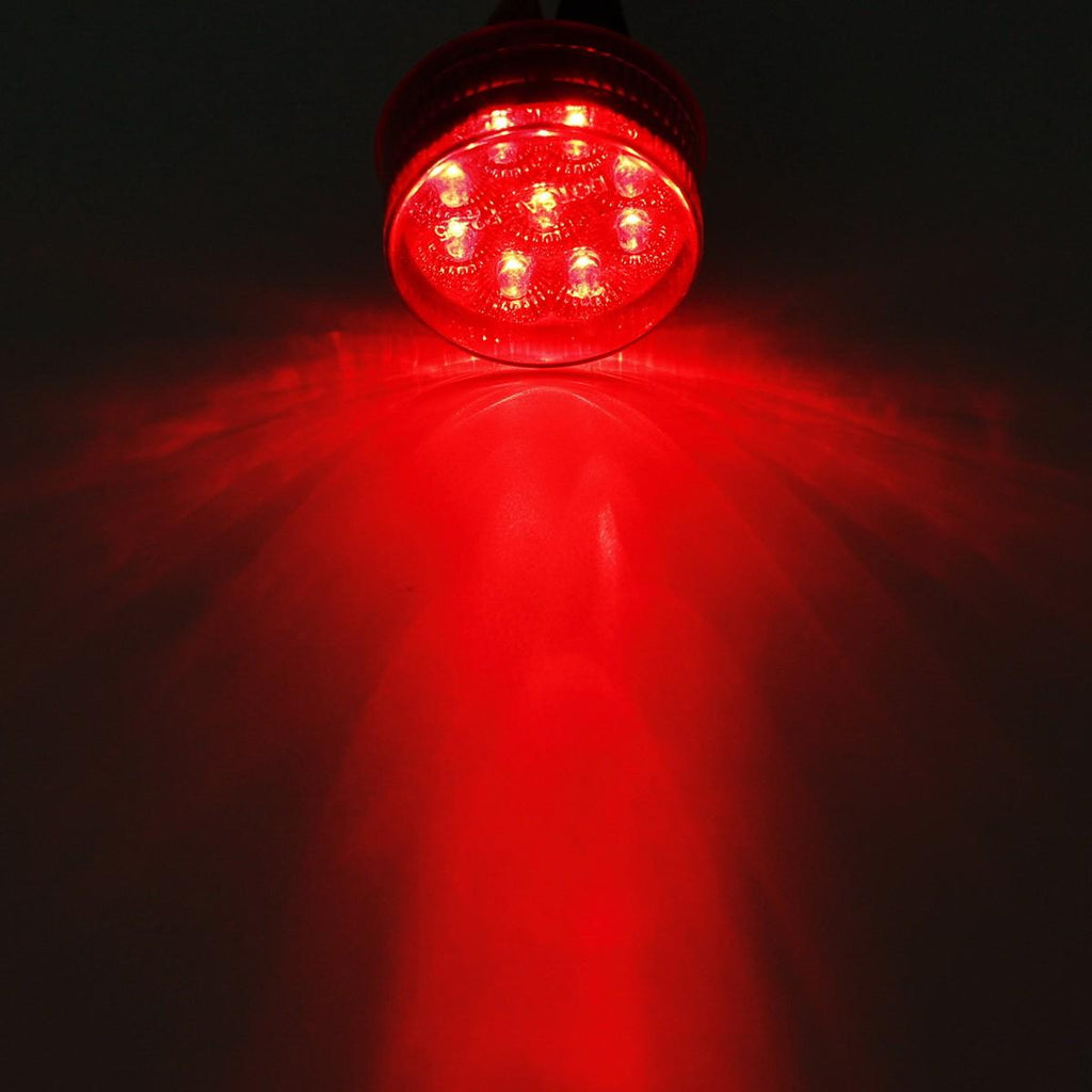 Partsam 10Pcs 2 Inch Round Led Marker Lights Red 9 Diodes w Reflectors Truck Trailer Marker Clearance Lights Sealed Waterproof 12V, 2 Inch Round Led Marker Lights, 2 Inch Round Led Trailer Lights