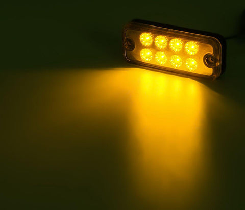 Image of Partsam Rectangle 14x Amber/Red 4 inch Truck Boat Trailer Side Marker Indicator lights 8-LED Surface Mount
