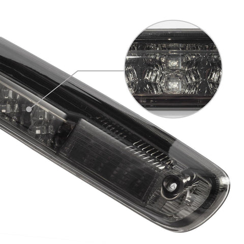 Image of Partsam Replacement For Silverado 2007-2013 Silverado/Sierra 1500 2500 3500 2014 Classic Model Red/White LED Smoke Lens High Mount 3rd Third Brake Light Cargo Tail Lamp