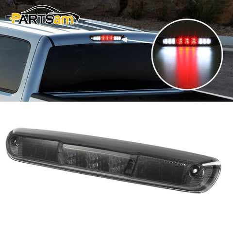 Image of Partsam Replacement For Silverado 2007-2013 Silverado/Sierra 1500 2500 3500 2014 Classic Model Red/White LED Smoke Lens High Mount 3rd Third Brake Light Cargo Tail Lamp