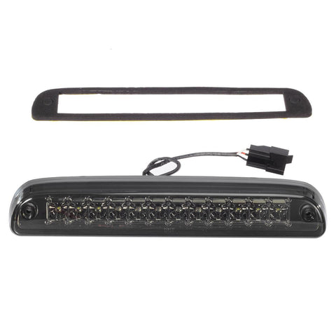 Image of Partsam Red/White 12 LED Smoke Lens Chrome Housing Tail High Mount 3rd Third Brake Light Cargo Lamp Waterproof Replacement for Ford F-250 F-350 F-450 F-550 Super Duty 1999-2016 /Ford Ranger 1993-2011