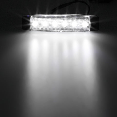 Image of Partsam 5 Pcs 3.8 inch 6 LED White Side Marker Lights, Rear Side Marker Lamp, Led Marker Lights for Trucks, Cab Marker, RV Marker Light, Marine Led Utility Strip Light for Boats 12 Volts