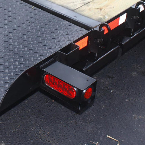 Image of Partsam 2Pcs Steel Trailer RV Light Boxes Housing Kit w/ 6 Inch Oval Red Led Trailer Tail Lights 10LED and 2 Inch Red Round Led Side Marker Lights 4LED w/Grommets and Wire connectors