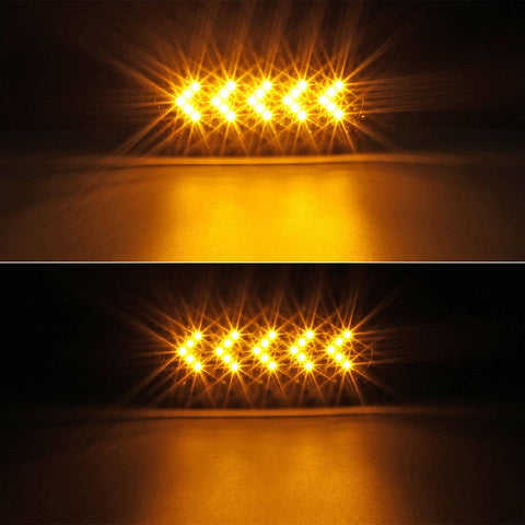 Image of Partsam 2Pcs 6 inch Oval Arrow Turn Signal Lights Truck Trailer Amber 25LED Surface Mount Smoke Lens Waterproof Sealed Led Marker Clearance Lights Indicators Flange Mount 12V