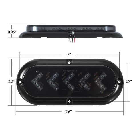 Image of Partsam 2Pcs 6 inch Oval Arrow Turn Signal Lights Truck Trailer Amber 25LED Surface Mount Smoke Lens Waterproof Sealed Led Marker Clearance Lights Indicators Flange Mount 12V