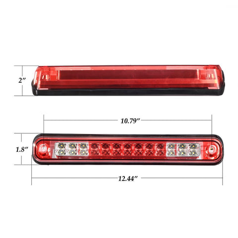 Image of Partsam High Mount Led 3rd Brake Light Red Replacement for Silverado and Sierra 1994-1999 C/K 1500 2500 3500 Rear Top Roof Cab Center Mount Third Brake Light Stop Tail Cargo Light Lamps