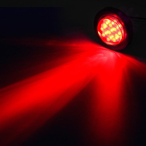 Image of Partsam 4Pcs 2 Inch Smoked Round Led Clearance and Side Marker Lights Kit 9 Diodes w Reflectors Grommets / Pigtails Truck Trailer Rv Flush Mount Waterproof 12V, 2 Inch Round Led Lights (2Amber+2Red)