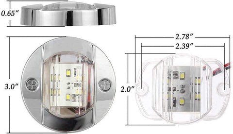 Image of Partsam 4Pcs 3" Inch Marine Blue LED Stern Anchor Navigation Lights