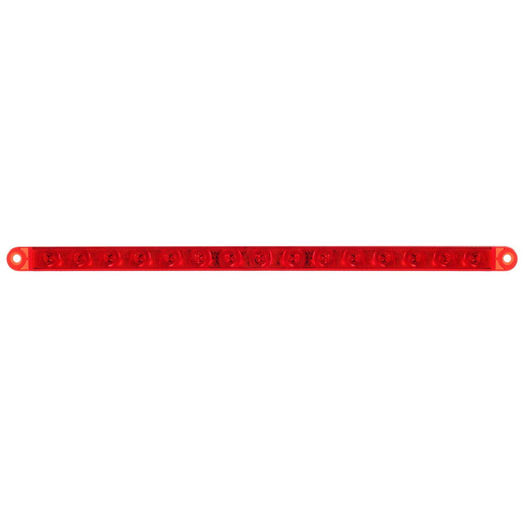 Partsam 2Pcs 12" 15 LED Red Led Trailer Truck Identification Light Bar Waterproof Sealed Thin Stop/Turn/Tail ID Marker Third 3rd Brake Light Strip bar for Trucks Trailers RV Surface Mount