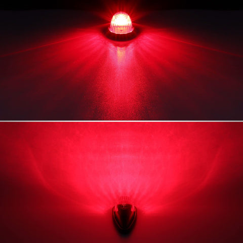 Image of Partsam Red Cab Light, 5Pcs 9 LED Torpedo Cab Marker Light Roof Running Top, Front Rear Top Clearance Roof Running Light with Wiring Pack for Trucks, Vans, Pickups, semis, and RVs(Red/Red)