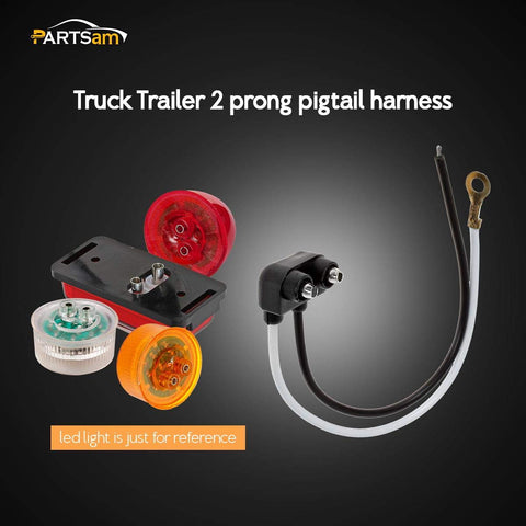 Image of Partsam Two Wire Pigtail for Sealed Trailer Clearance, Side Marker Lights