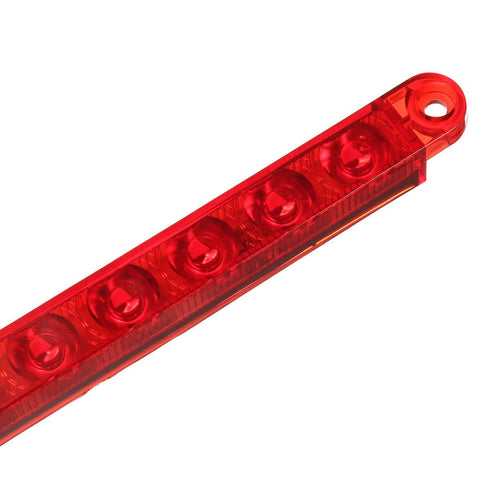 Image of Partsam 2Pcs 12" 15 LED Red Led Trailer Truck Identification Light Bar Waterproof Sealed Thin Stop/Turn/Tail ID Marker Third 3rd Brake Light Strip bar for Trucks Trailers RV Surface Mount