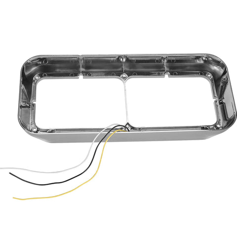 Image of Partsam Chrome Headlight Bezels With Clear/Amber LED Light Strip