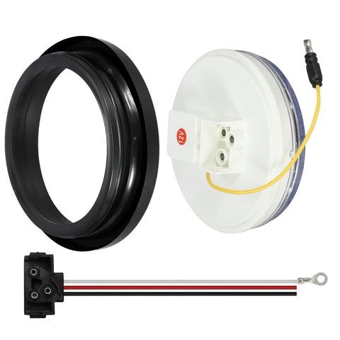 Image of Partsam 2Pcs 4 Inch Dual Revolution Round Red Stop Turn Tail Lights to Blue Auxiliary Lights