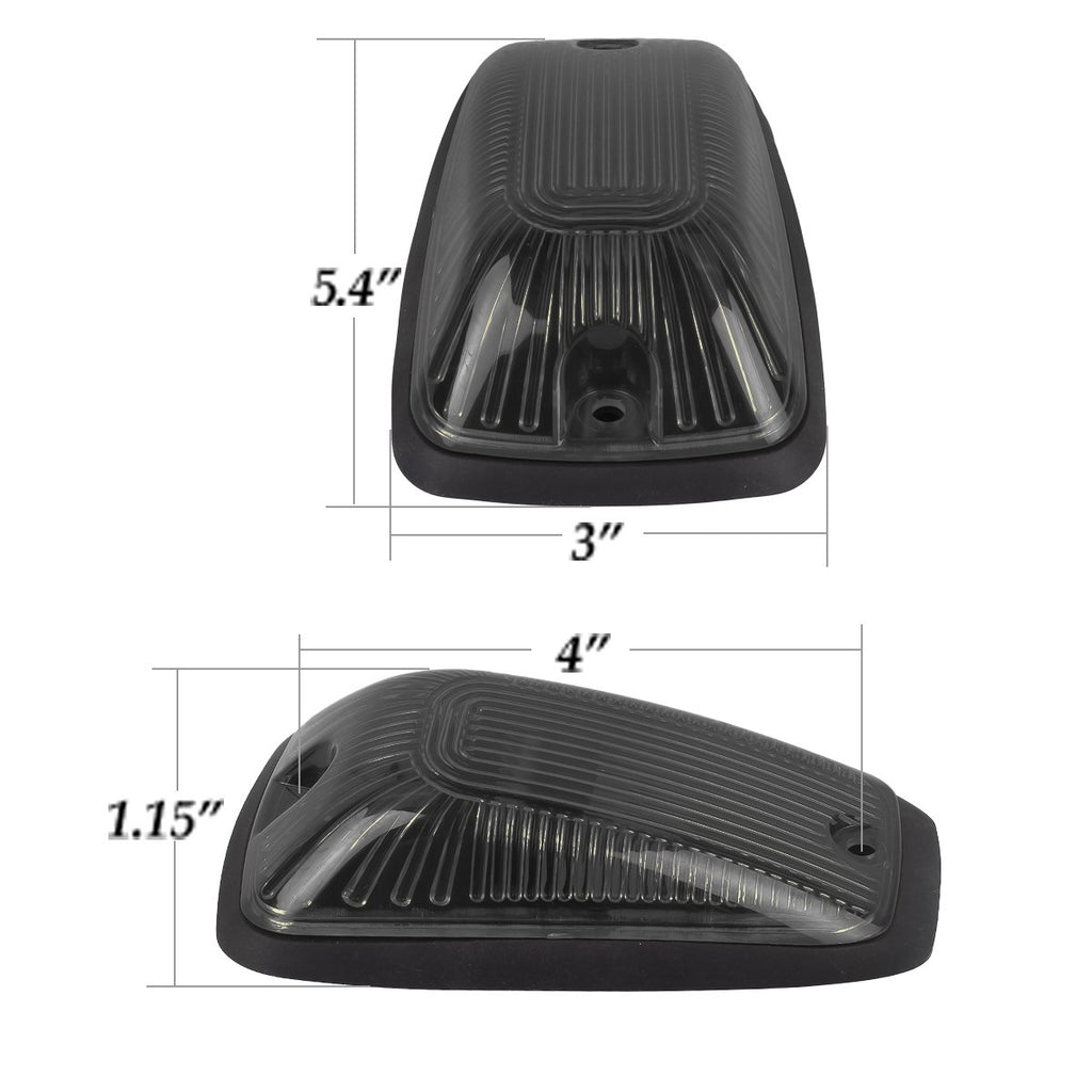 Partsam 5X Smoke Cab Marker Lights Roof Light 264159BK + 5X White T10 LED Lights + Base Assembly Compatible with C1500 C2500 C3500 K1500 K2500 K3500 1988-2002 Pickup Trucks