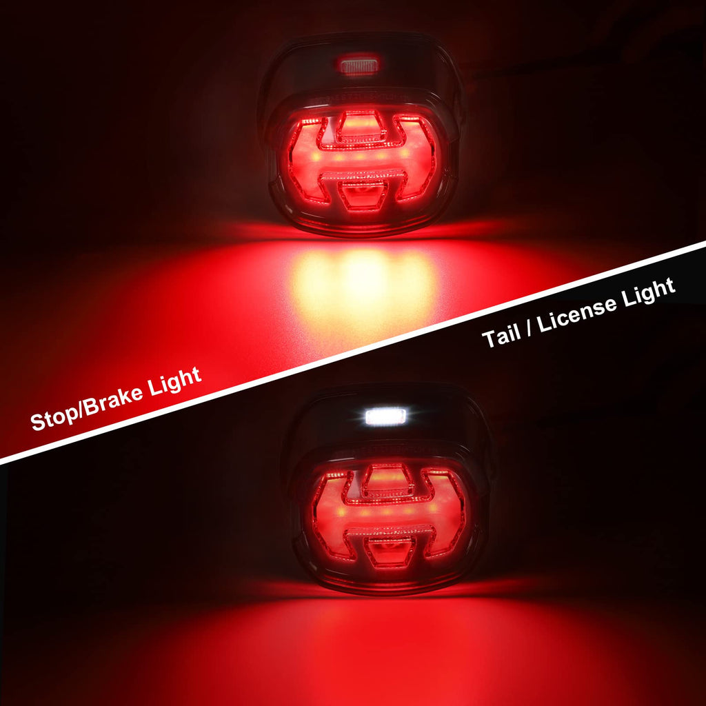 Partsam Motorcycle Tail Light LED Rear Taillight Assembly DOT Approved