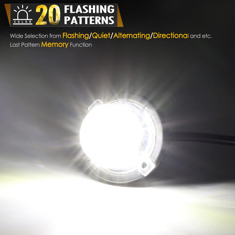 Image of Partsam 6Pcs White LED Safety Lights For Cars Grill