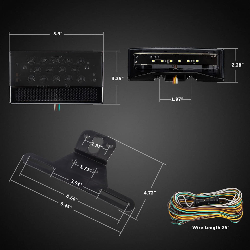 Partsam Waterproof Truck Marine Boat Trailer Lights Kit