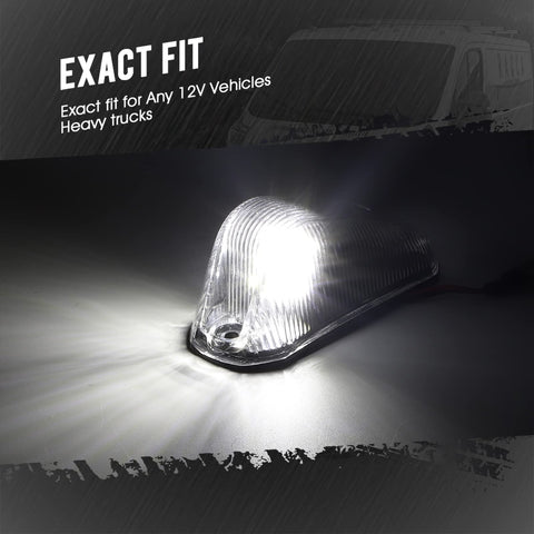 Image of Partsam 5Pcs Clear Lens White LED Light Front Cab Marker Lights Top Roof Lights For Ram ProMaster 2014 2015 2016 2017