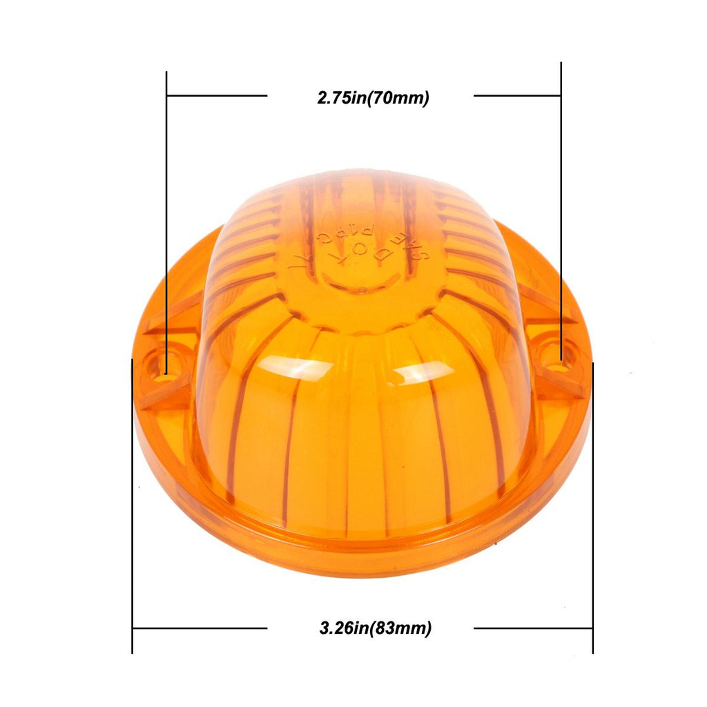 Partsam 5X Cab Marker Light Marker 1313A Amber Lens + 5X Amber T10 LED Bulbs + Base Compatible with /Dually Suburban Blazer C1500 C2500 C3500 K1500 K2500 K3500 1969 - 1987 Pickup Trucks