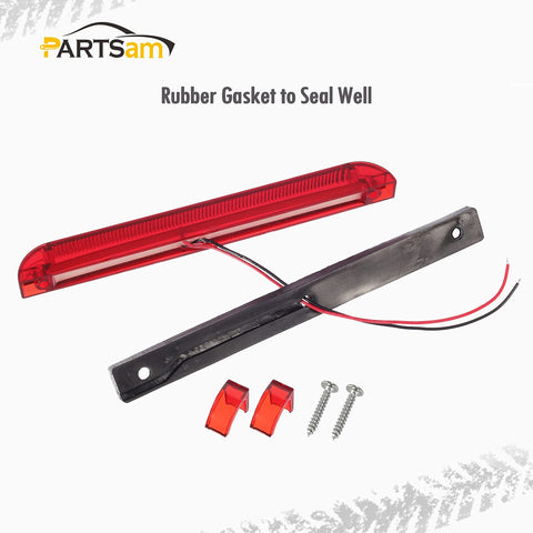 Image of Partsam 2X 8 Led Utility Strip Light Marker Red 30LED Boats Lighting