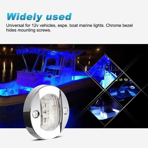 Image of Partsam 4Pcs 3" Inch Marine Blue LED Stern Anchor Navigation Lights