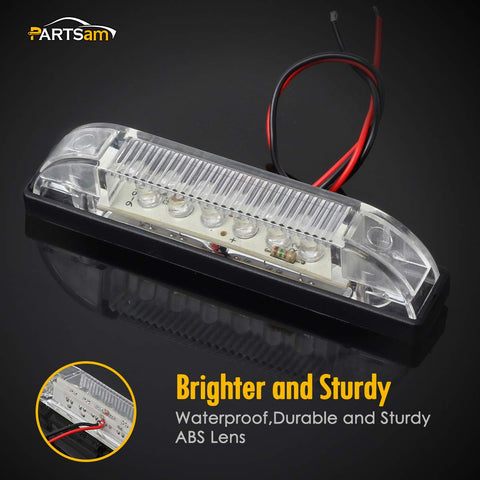 Image of Partsam 4 Inch Marine Boat RV Clear LED Utility Strip Light Bar