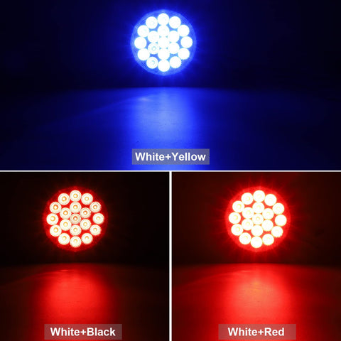 Image of Partsam 2Pcs 4 Inch Dual Revolution Round Red Stop Turn Tail Lights to Blue Auxiliary Lights