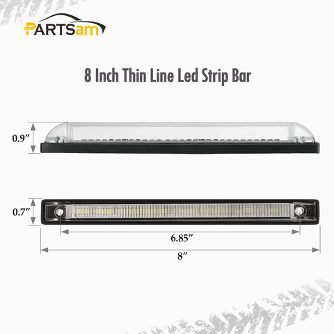 Image of Partsam 8 Inch Slim Line Boat RV Interior Lighting, Pickup Truck Lights