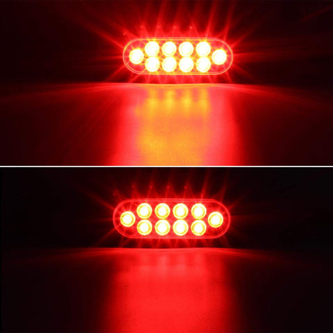 Image of 6 Inch Oval Red Led Trailer Tail Lights for RV Trucks