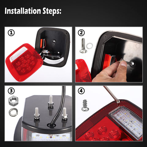 Image of Partsam Jeep Tail Lights Lamps for 1979-2006 Wrangler TJ YJ CJ5 CJ7