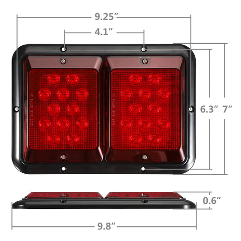 Image of Partsam 2 Red LED RV Trailer Camper Tail Lights