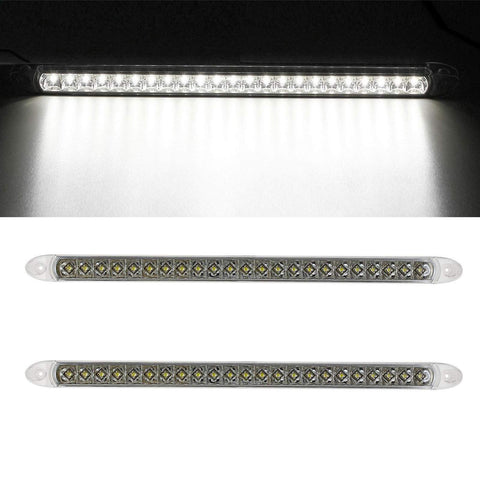 Image of Partsam 2PCS 17" White 23LED Surface Mount Truck Reverse Backup Tail Light Bars Waterproof